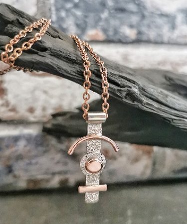 necklace hanging from bog oak - unique handmade necklace