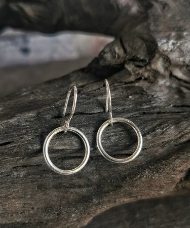 earrings on bog oak - classic circle earrings