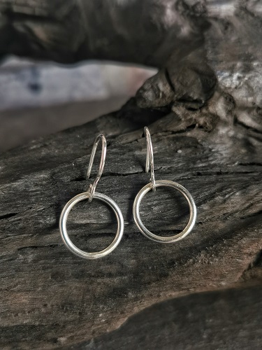 earrings on bog oak - classic circle earrings