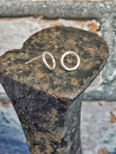 stud earrings on a cobblers last - minimal cirlce stud earrings