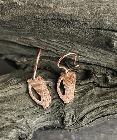 earrings on cobblers last - penny harp coin earrings