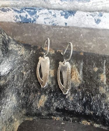 earrings on a cobbler last - sixpence harp earrings