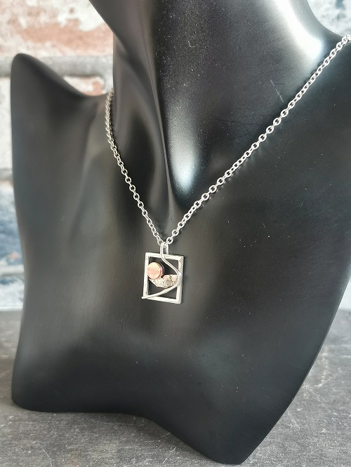 necklace displayed on manikin - handmade sterling silver sunrise necklace