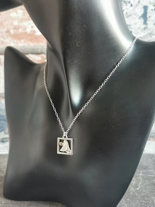 necklace displayed on manikin - morning sky sterling silver necklace
