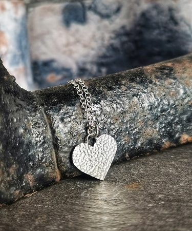 necklace on a cobblers last - Sterling Silver heart necklace