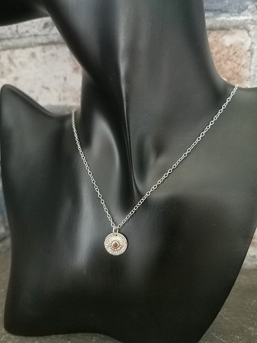 neckalce on plastic manikin - sterling silver concetric circle necklace