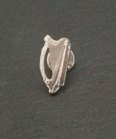 5p harp old irish coin pin brooch handmade - 5p harp coin pin