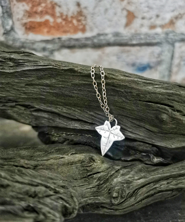 sterling silver handmade ivy leaf necklace - sterling silver ivy necklace