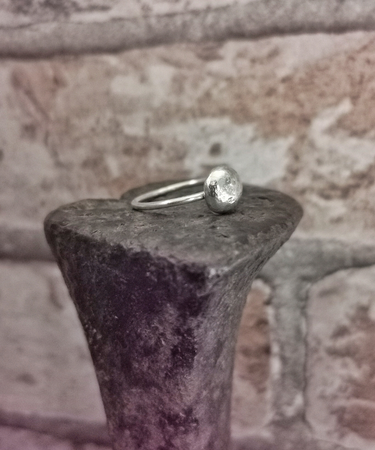 sterling silver ball simple handmade ring - sterling silver handmade ring