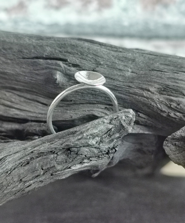 sterling silver handmade cirlce dapped ring - sterling silver handmade ring