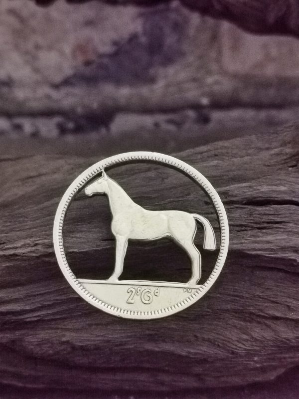 half crown Irish coin pin handmade real Irish coin transformed into a pin- Half Crown Irish Coin Pin