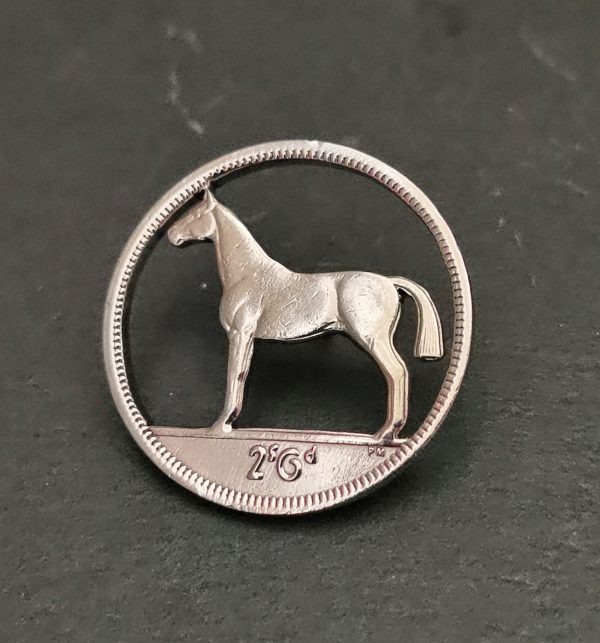 half crown Irish coin pin handmade real Irish coin transformed into a pin- Half Crown Irish Coin Pin