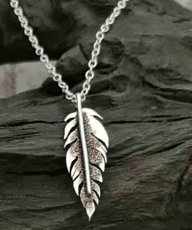 handmade sterling silver feather necklace - feather necklace