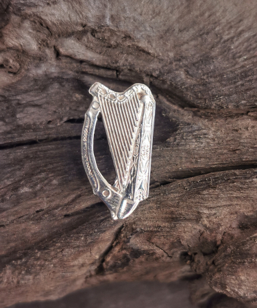 Old Irish Sixpence Coin Harp pin. - Sixpence Harp Coin Pin