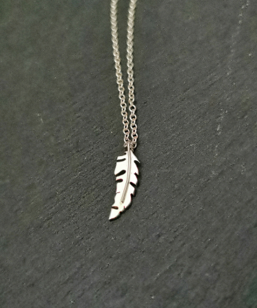 Sterling Silver nature inspired handmade necklace - Sterling Silver Feather Necklace
