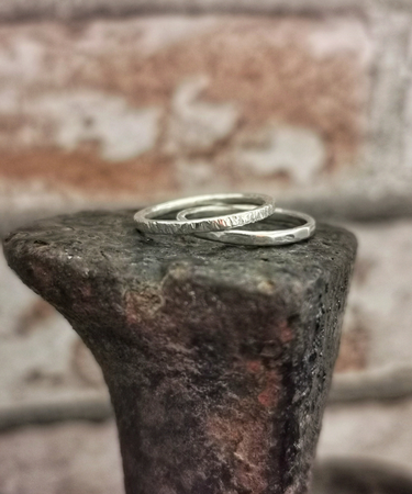 Sterling Silver handmade textured stacking Ring - Sterling Silver Stacking Rings - Stacking Sterling Silver rings