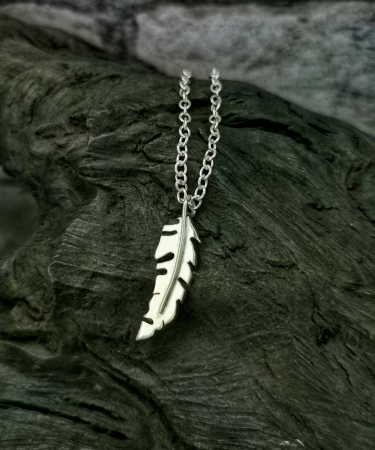 Sterling Silver nature inspired handmade necklace - Sterling Silver Feather Necklace