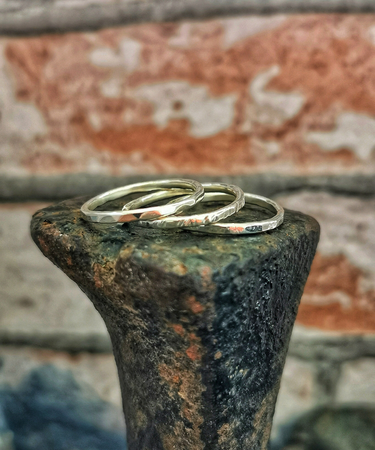 Sterling Silver handmade textured stacking rings - Stacking Sterling Silver Textured Rings