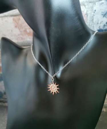 Sterling Silver and Copper handmade Sun,Star and Moon necklace - Sun, Star and Moon necklace