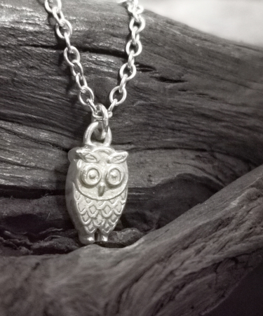 Sterling Silver handmade nature inspired Owl Necklace - Sterling Silver Owl Necklace