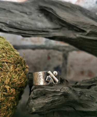 Geometric chunky Sterling Silver Ring