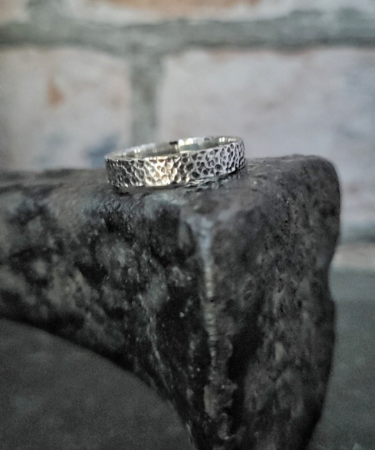 Textured Sterling Silver chunky handmade ring - Textured Sterling Silver Ring