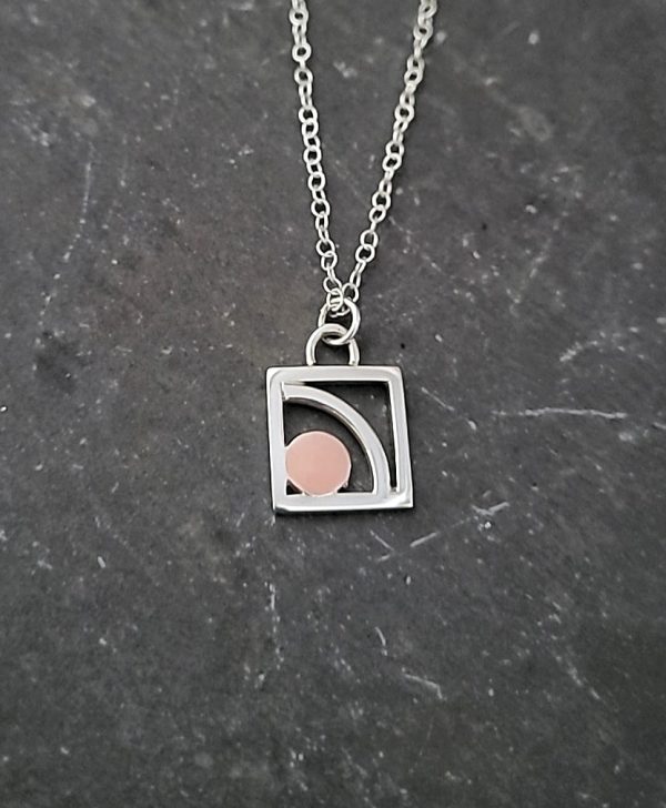 Sterling Silver and Copper handmade necklace inspired by the morning sunrise - Sunrise necklace